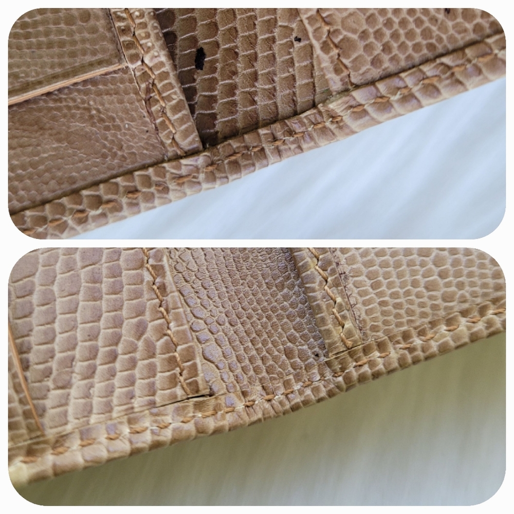 Salvatore Ferragamo Crocodile Embossed Beige Card Case Wallet - Picture 9 of 15